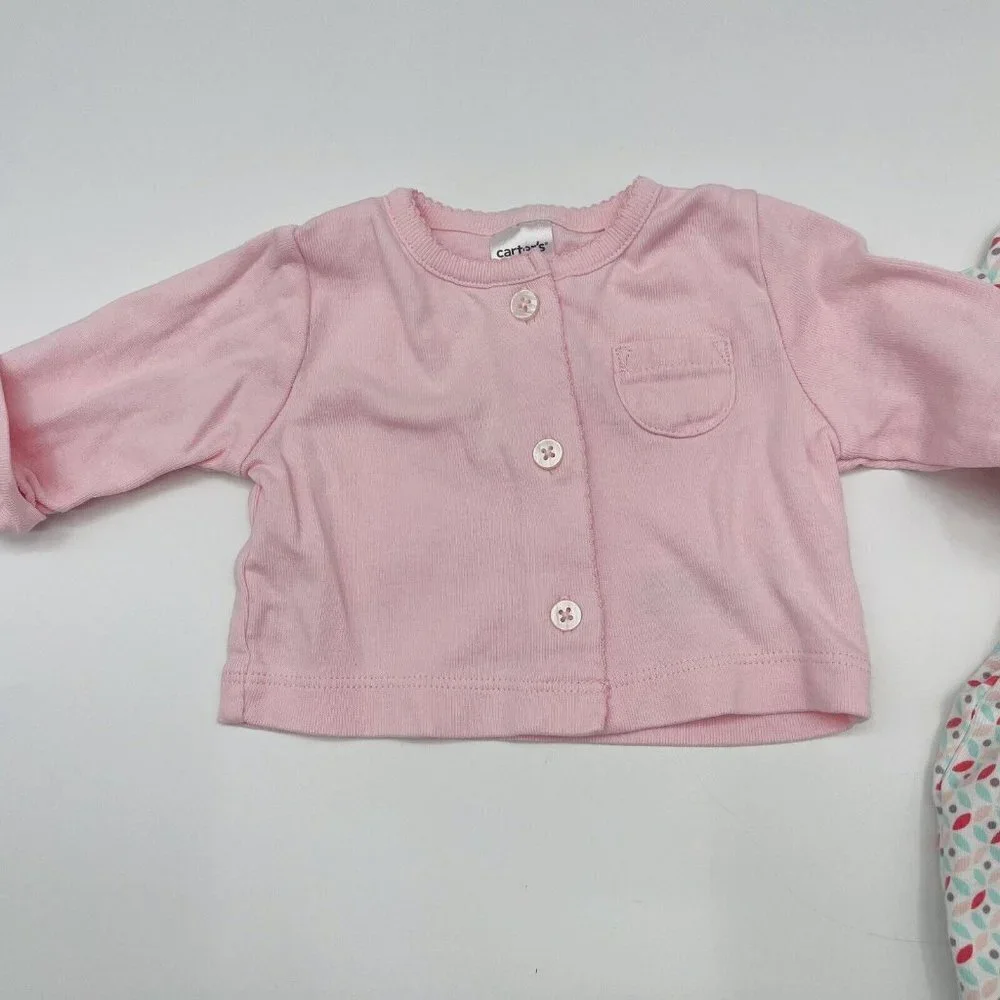 Carters Baby Girl 2 Piece Dress Set with Cardigan Size 3 Months in Pink 1821 - Picture 4 of 6